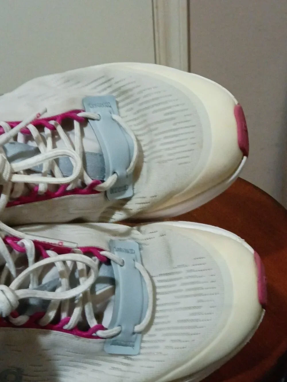 On Cloudnova Flux-Women's Mesh Sneakers-Undyed White Heather Pink Gray-Size 5.5